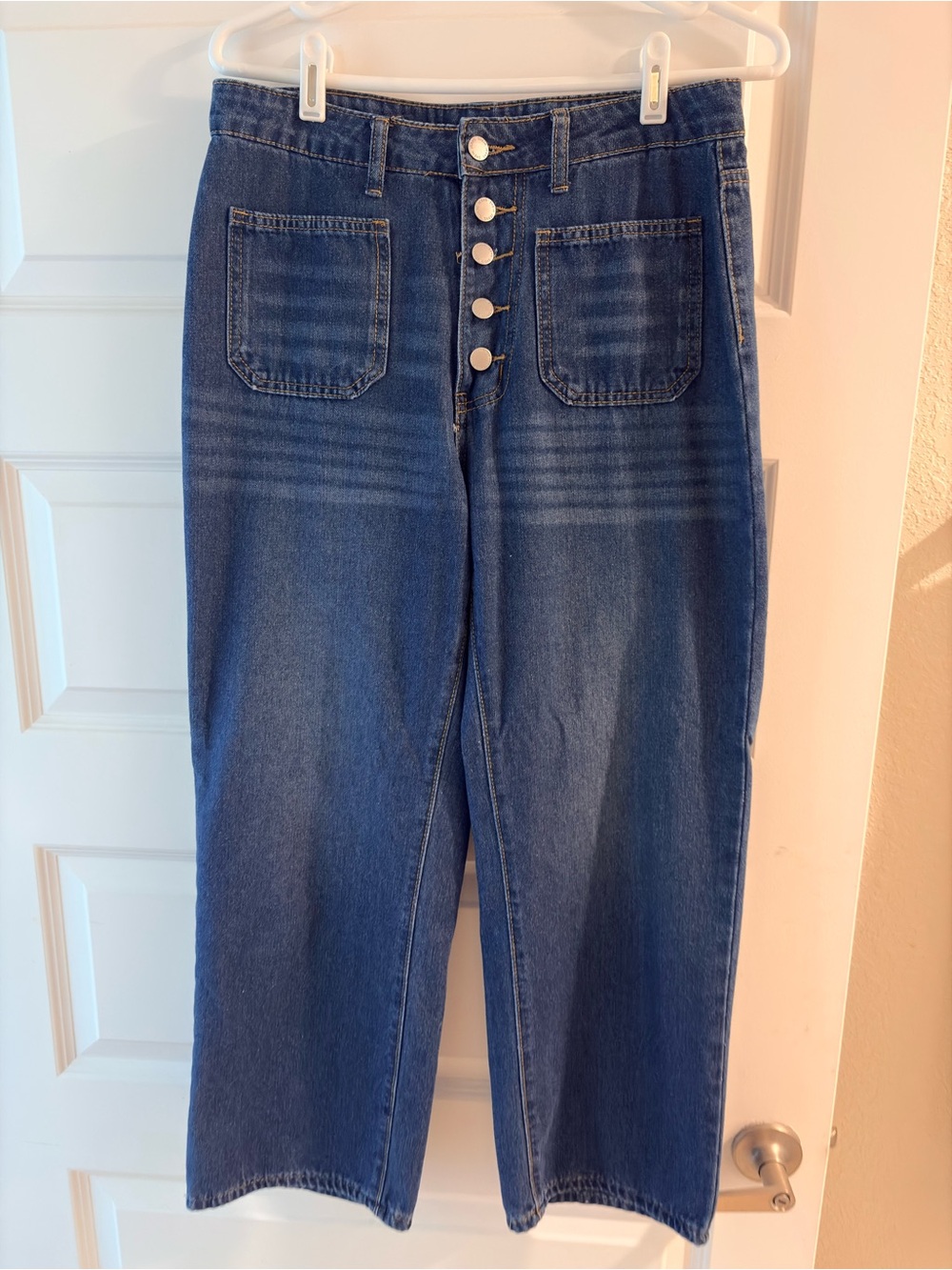 High-Rise Wide Leg Women's Jeans in Dark Blue